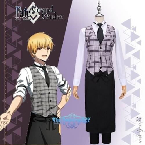 Fate/Grand Order FGO Gilgamesh Sweets Paradise Coffee Maid Uniform Cosplay Costume Halloween Suit For Women Men Outfit New 2020