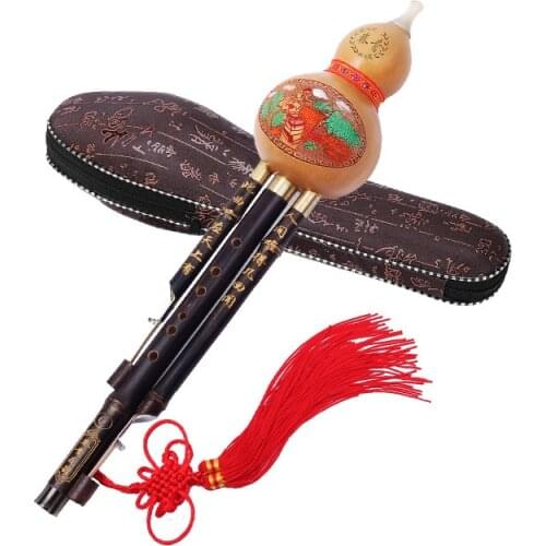 Cucurbit Flute Hulusi Natural Gourd and Bamboo Flauta Hulusi C/ bB Key Professional Detachable Flute Hulusi Musical Instrument