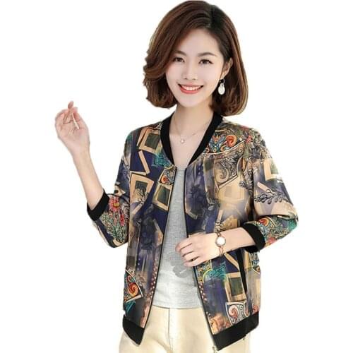 Middle-aged Female Imitate Silk Jacket Summer Thin Coat Middle-aged Mom Lmitate Mulberry Silk Nine Sleeve Sun Protection Top 6XL