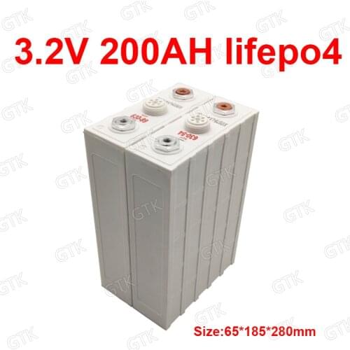 4pcs Lifepo4 3.2V 200AH lithium battery deep cycles For diy Solar energy storage electric vehicle scooter camper van