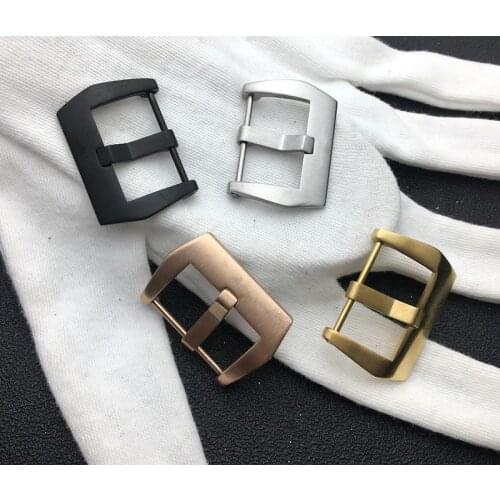 Brushed 20mm 22mm 24mm 26mm Silver Black Gold Rose Steel Pin Buckle For Panerai strap Clasp watchband watch band tool