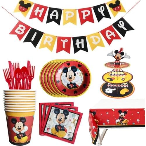 Mickey Mouse Birthday party Disposable tableware Party Ideas for Kids favor of All mickey party supplies decorations