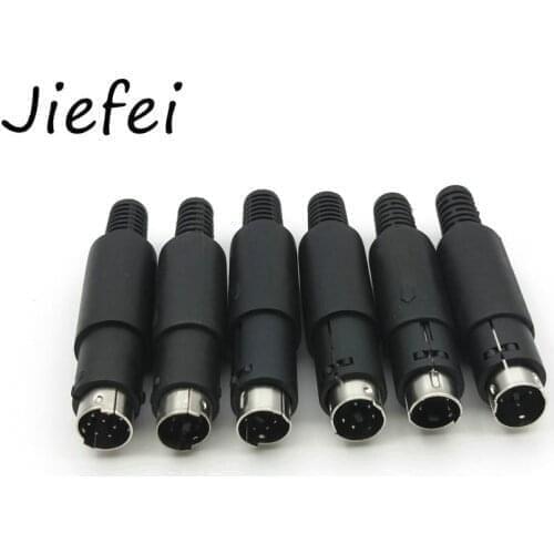 100pcs Mini DIN Male Plug 3pin 4pin 5pin 6pin 7pin 8pin 9pin Inline Audio AV Connector DIY Parts for Chassis Cable Mount