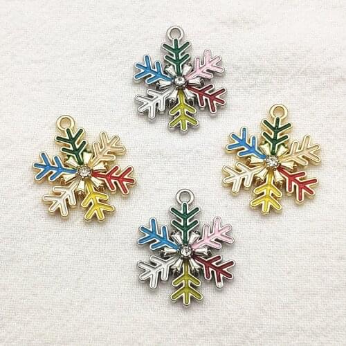 New Arrival! 24x19mm 50pcs Christmas Winter Snowflakes Charm For Necklace Earring DIY Parts Jewelry Findings & Components