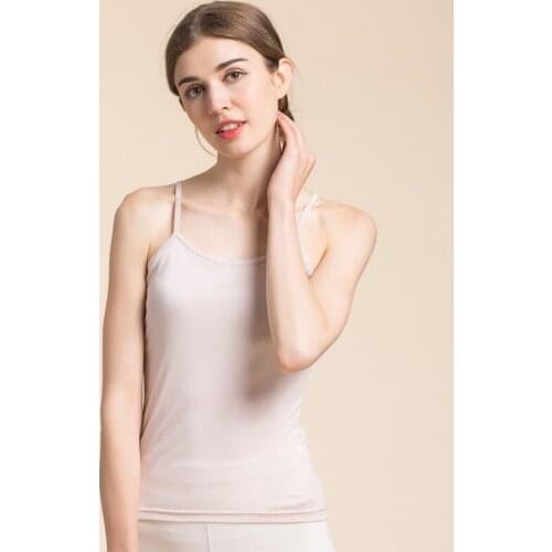 New real silk belt, breast pad, suspender, vest, no steel ring, one piece, no bra, 100% Silk bottomed blouse 8001