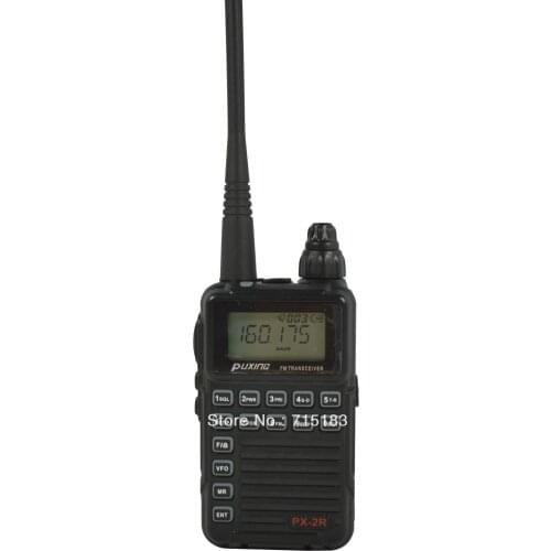 Updated Version Puxing PX-2R PX VHF136-174MHZ TX & RX, + UHF400-470MHz RX FM transceiver with Keypad LCD for security,hotel,ham