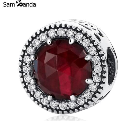 Original 100% 925 Sterling Silver Charm Bead Beauty Beast Radiant Rose Charms Crystals Fit Pandora Bracelets Women Diy Jewelry