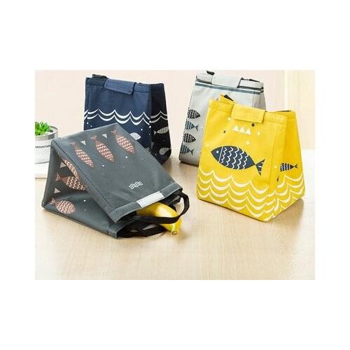 Portable Stripe Thermal Lunch Bag Cooler Insulation Lunch Box for Picnic Camping Travel Kitchen Food Container