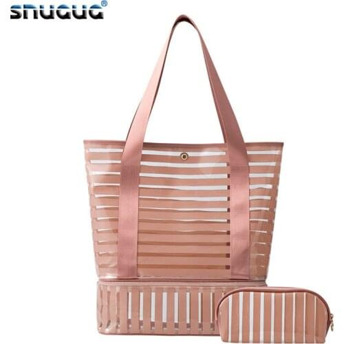 2021 PVC Transparent Swimming Bag Gym Clear Tote Handbags Beach Pool Swim Storage Bags For Women Tavel Waterproof Swimming Bag