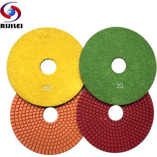 RIJILEI 7 Pieces/Lot 150mm Diamond Polishing Pad 6Inch Wet Flexible Granite Polisihg Pads Marble Grinding Discs 6DS1