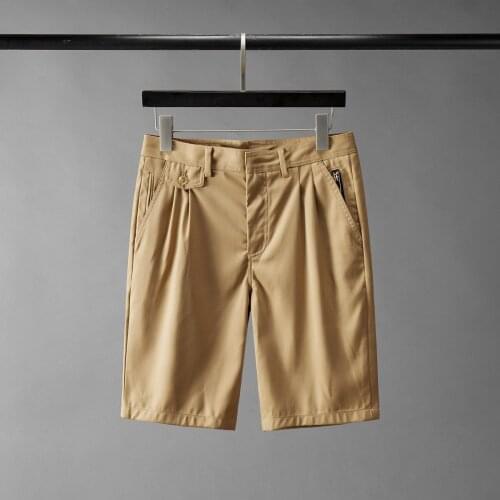 Minglu Khaki Simple Male Shorts High Quality Five Pocket Solid Color Casual Mens Shorts Fashion Slim Fit Summer Man Shorts 3xl