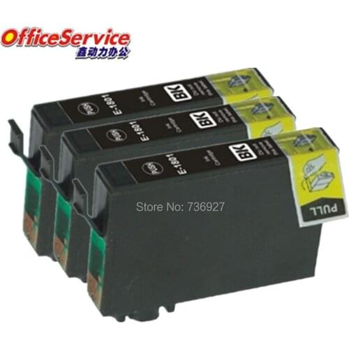 3 Black T1801 T1811 18XL Compatible Ink Cartridges For Epson XP30 XP102 XP202 XP205 XP302 XP305 XP402 XP405WH printer