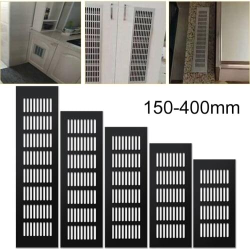 80x150-400mm Aluminum Alloy Air Vent Black Louvred Grill Ventilation Grille Cover Furniture Shoe Cabinet Hardware Accessories