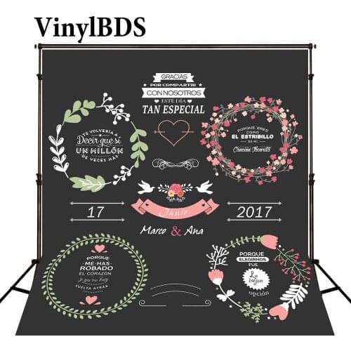 VinylBDS Custom Blackboard Background Photography For Wedding Flower Woven Straw Hat Customise size made fotostudio photocall