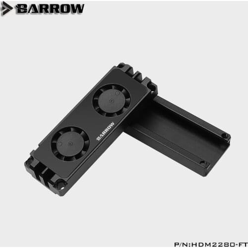 Barrow 2280/22110PCIE SATA M2 SSD Water Block Double Sided Auxiliary Cooling Hard disk dual fan radiator HDM2280-FT