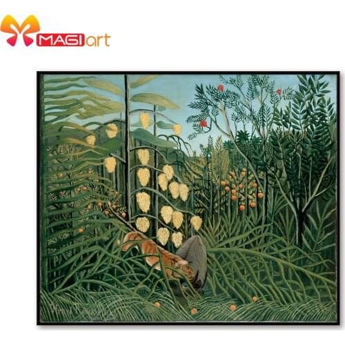 Cross stitch kits Embroidery needlework sets 11CT water soluble canvas patterns 14CT Animal style rousseaus Forest-NCMA109