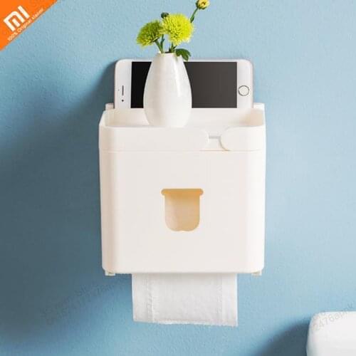 Original xiaomi mijia bathroom tissue box smart storage bathroom tray free punch waterproof paper roll toilet paper holder
