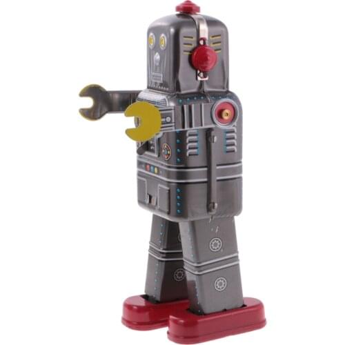 Wind Up Robot Spaceman Clockwork Vintage Tin Toy Action Figure, Develop and Enhance Tactile Skills, Party Supplies Bag Filler