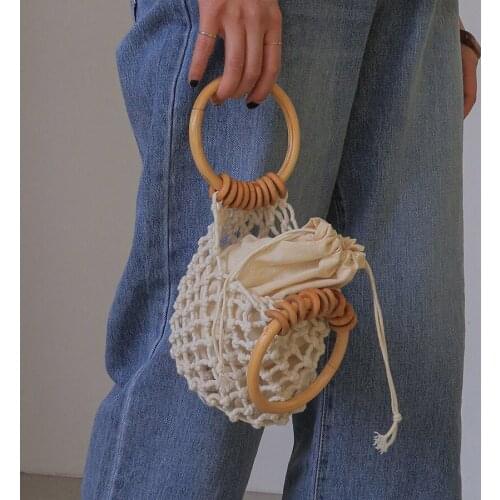 Women Designer Handbag Woven Hollow Out Tote Female Bucket Handbag Casual Summer Tote Bags sac a main femme