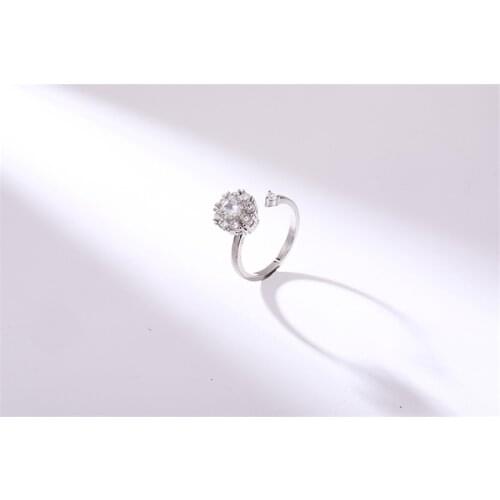 ZRM Fashion Jewelry Charm Zircon Rotating Ring For Women