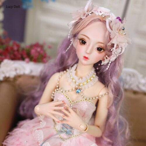 1/3 bjd doll 62cm joint body doll white skin with hair clothes shoes headdress, AI YoSD MSD SD Kit Toy Baby Gift DC