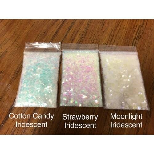1.76 oz /50g Chunky Blend Glitter for Nail Art,Mixed 3 Chunky Polyester Glitter 1/8,1/24,1/128 Iridescent Glitter,Opal Glitter