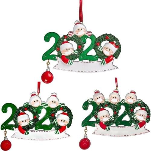 2020 Quarantine Family Of 5 4 3 Christmas Ornament Pvc DIY Blessing Personalized Family Ornament Christmas Tree Decoraiton