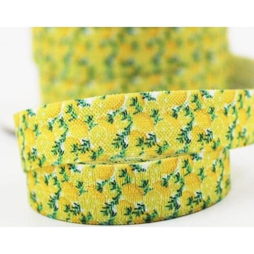 5/8" 16mm camper printed fold over elastic ribbon DIY elastic hair ties band clothing accessories headwear elastic band