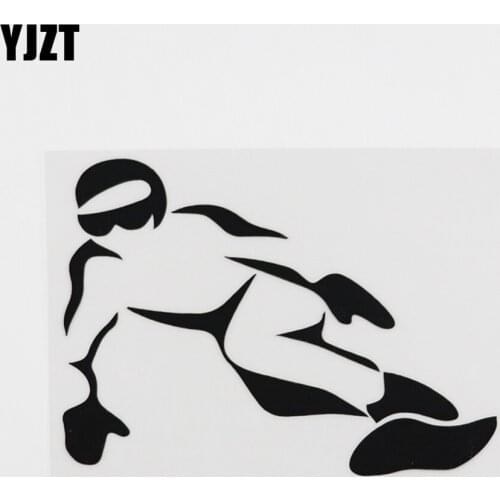 YJZT 14.1CMX10.3CM Snowboard Extreme Sports Snow Winter Man Vinyl Car Sticker Black/Silver 8A-0292