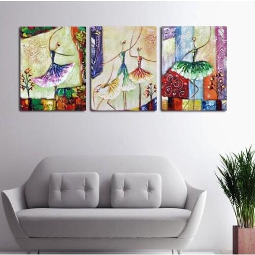 Free Shipping 5d diy diamond embroidery triptych ballet dancer Canvas Painting Wedding Decoration 3d diamond Pictures Z1100