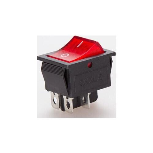 Free shippinp KCD4-201 4P Rocker switch red / green 4 feet 2 files LIGHT 16A 250V 31x25mm green / red