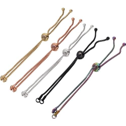 Fnixtar 20Pcs 12.5cm Adjustable Stainless Steel Rose Gold Rainbow Chain For DIY Jewelry Maiking Bracelet Womens Kids Jewelry