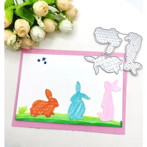 Julyarts Rabbit Cutting Dies Stencils for Card Making New Dies Craft Embossing Stencil Paper Card Making Template DIY