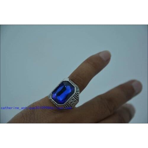 Rare old Chinese silver gemstone Ring,Tibetan style,free shipping