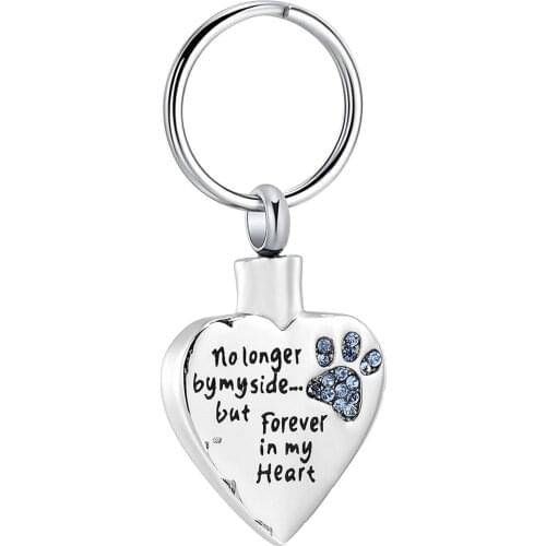 Cremation Jewelry for Ashes No Longer by My Side But Forever in My Heart Stainless Steel Pet Paw Memorial Keepsake Pendant