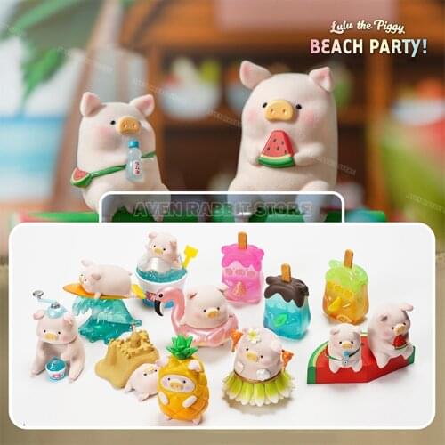 LuLu Pig Beach Party Blind Box Toys for Girl Figure Action Caja Sorpresa Surprise Box Kawaii Model Collection Doll Birthday Gift