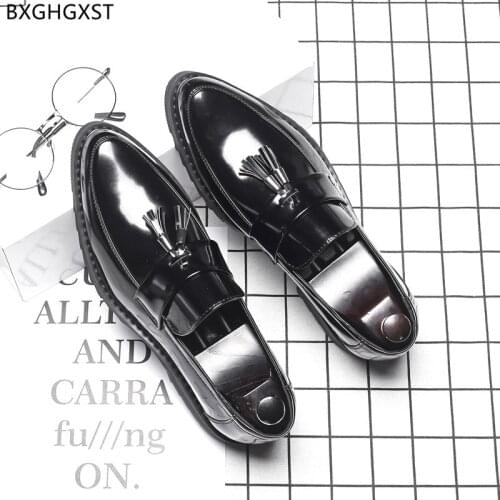 Patent Leather Shoes for Men 2021 Loafers Elevator Shoes for Men Luxury Designer Shoes Men High Quality Chaussure Homme Zapatos