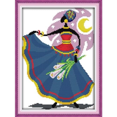 "The Scenery of Africa(4)(purple )" cross stitch kit people 18ct 14ct 11ct count print canvas stitches embroidery DIY handmade