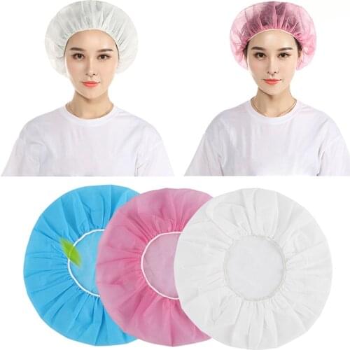 10Pcs/Set Non-woven Disposable Shower Caps Waterproof Anti Dust Hat For Spa Beauty Salon Bathroom Bonnets Hotel Bathroom Supply