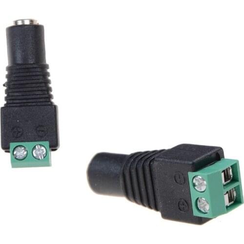 One Or 5pcs 5.5mmX2.1mm Female Male DC Power Plug Adapter Single Color LED Strip And CCTV Cameras