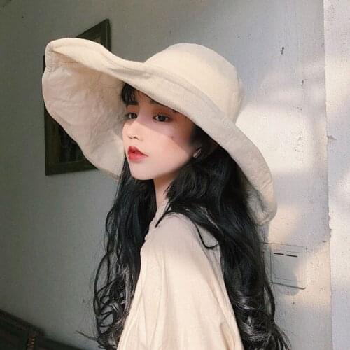Women spring summer bucket hat Fisherman cap cotton big brim Bonnet peaked cap Panama hat bonnet Fishing hat chapeu bucket