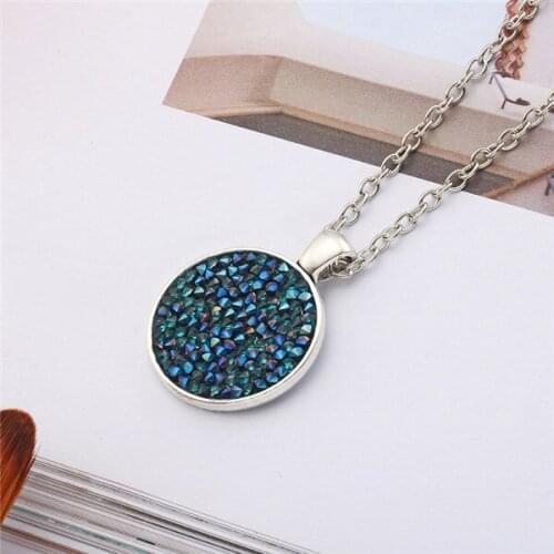 Gift 1 Cone color geometric round Enamel Crystal Zircon necklace Rhinestone Cartoon Kawaii Cubic Zirconia Colorful jewelry