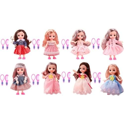 Moveable 13 Joints Baby Doll Long Hair Lovely Dress Up For Toy Accessory
