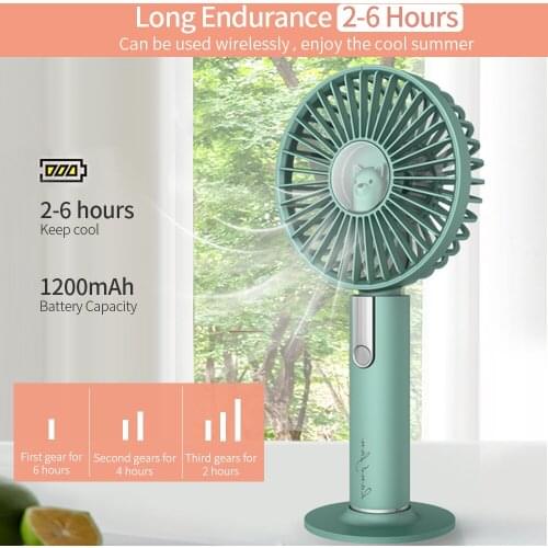 Summer Portable Mini Fan 3 Speed Adjustable Fans USB Rechargeable Desk Handheld Air Conditioner Cooler Fan Outside Travel Artifa