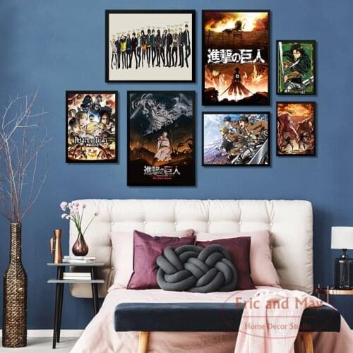Attack On Titan Canvas Painting Posters And Prints Pictures On The Wall Vintage Poster Decorative Home Decor Affiche