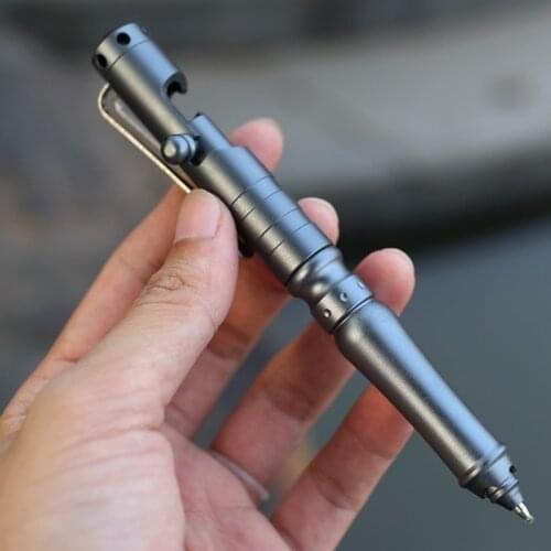 1PC EDC Outdoor Portable Multifunction Tactical Bolt Pen Self-Defense Metal Writing Pen Tungsten Steel Broken Window Tool