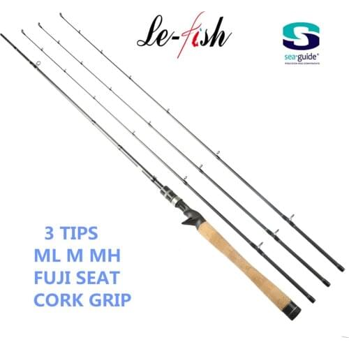 Le-Fish Casting&Spinning Fishing Rod M MH ML Power 3 Tips 100% Carbon Baitcasting Rod Lure Rod 7' Pole pesca Fast With FUJI Seat