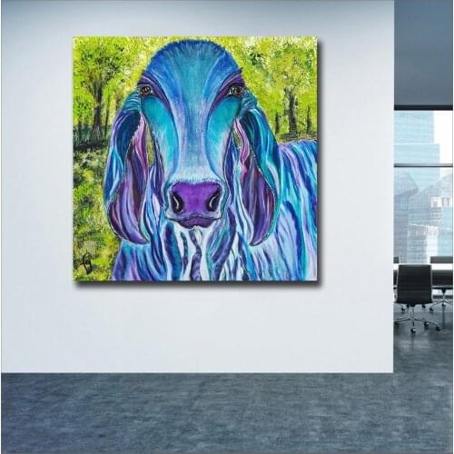 Wlong Fashion Printing Oil Painting Canvas Bramalou-Hindublue Wall Art , Wall Pictures for Living Room Bedroom Office Unframed