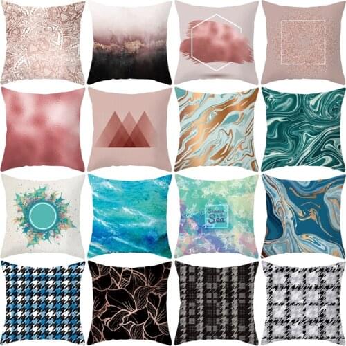 Gilding Geometry 45*45cm Pillowcase Ins Style Cushion Case Home Decorative Lumbar Pillow Cover Sofa Car Cushion Cover Decor