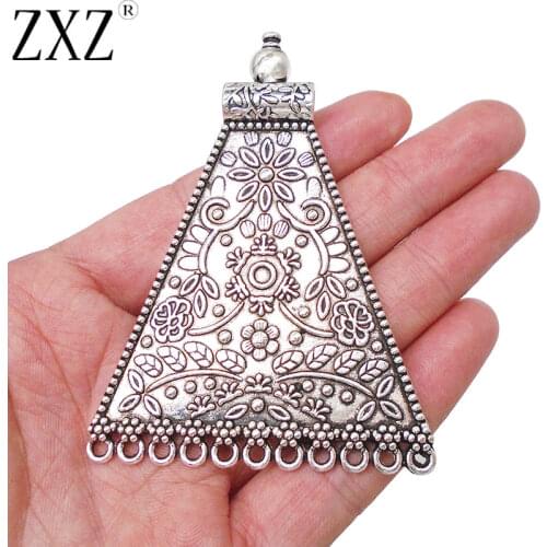 ZXZ 2pcs Large Tribal Ethnic Bohemian Boho Connector Pendants for Necklace Jewelry Making Findings Components